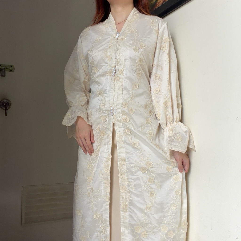 Almira Long Tunik Midi Top Atasan Dress Blouse Wanita Kerja Kondangan Lebaran Raya Wedding Wisuda