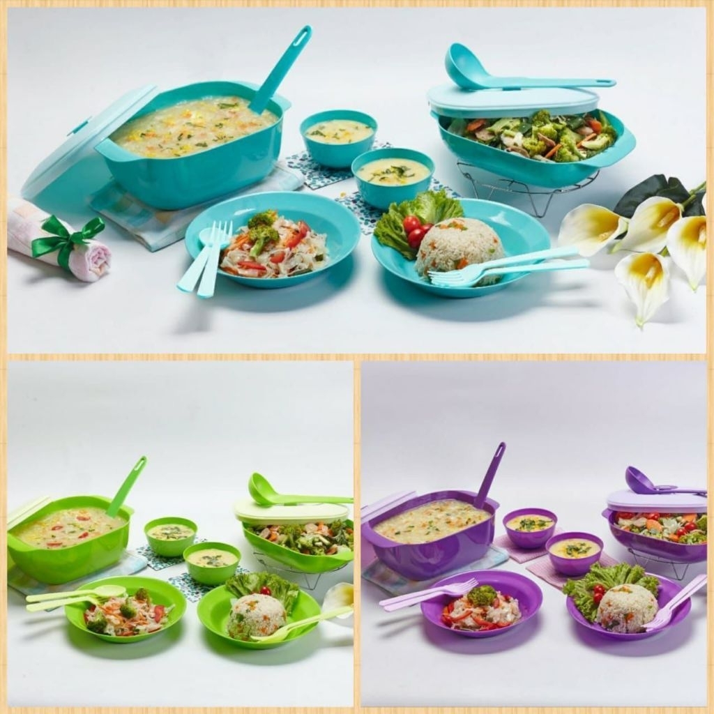 Jasmine serving set of 8/ prasmanan plastik set 8