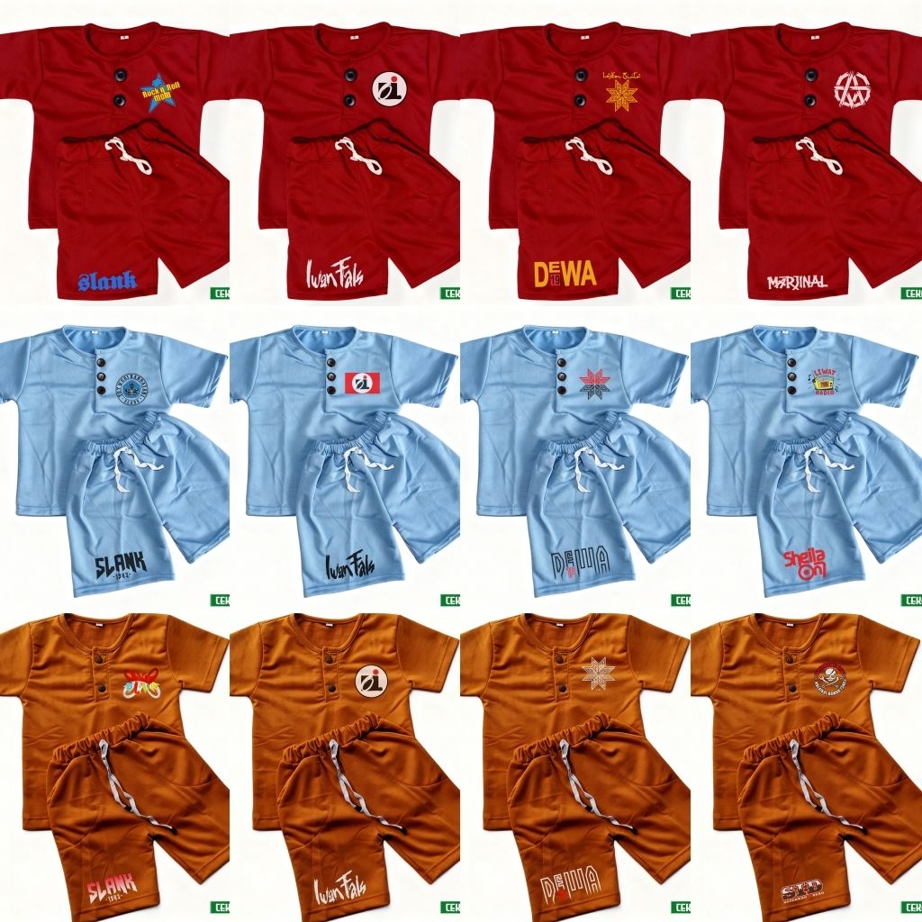 Kaos Setelan Anak - Kaos Slankids - Kaos anak Iwan Fals - Kaos Anak Baladewa  - Kaos Sheila on 7 - K