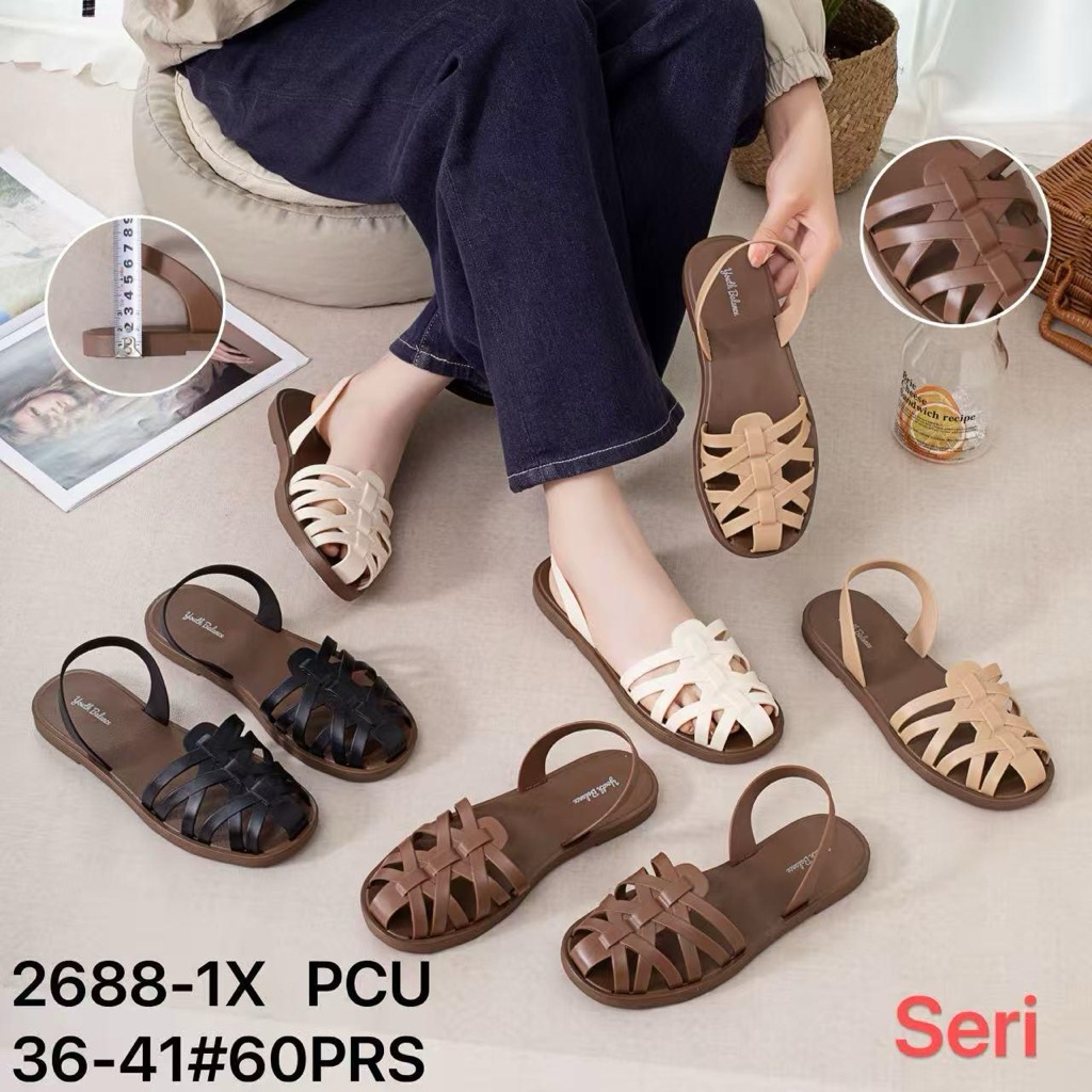 sendal jelly wedges tali belakang