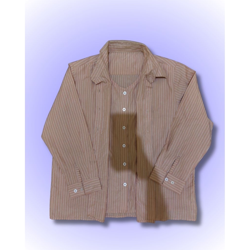 KEMEJA MOTIF SALUR PINK PRELOVED