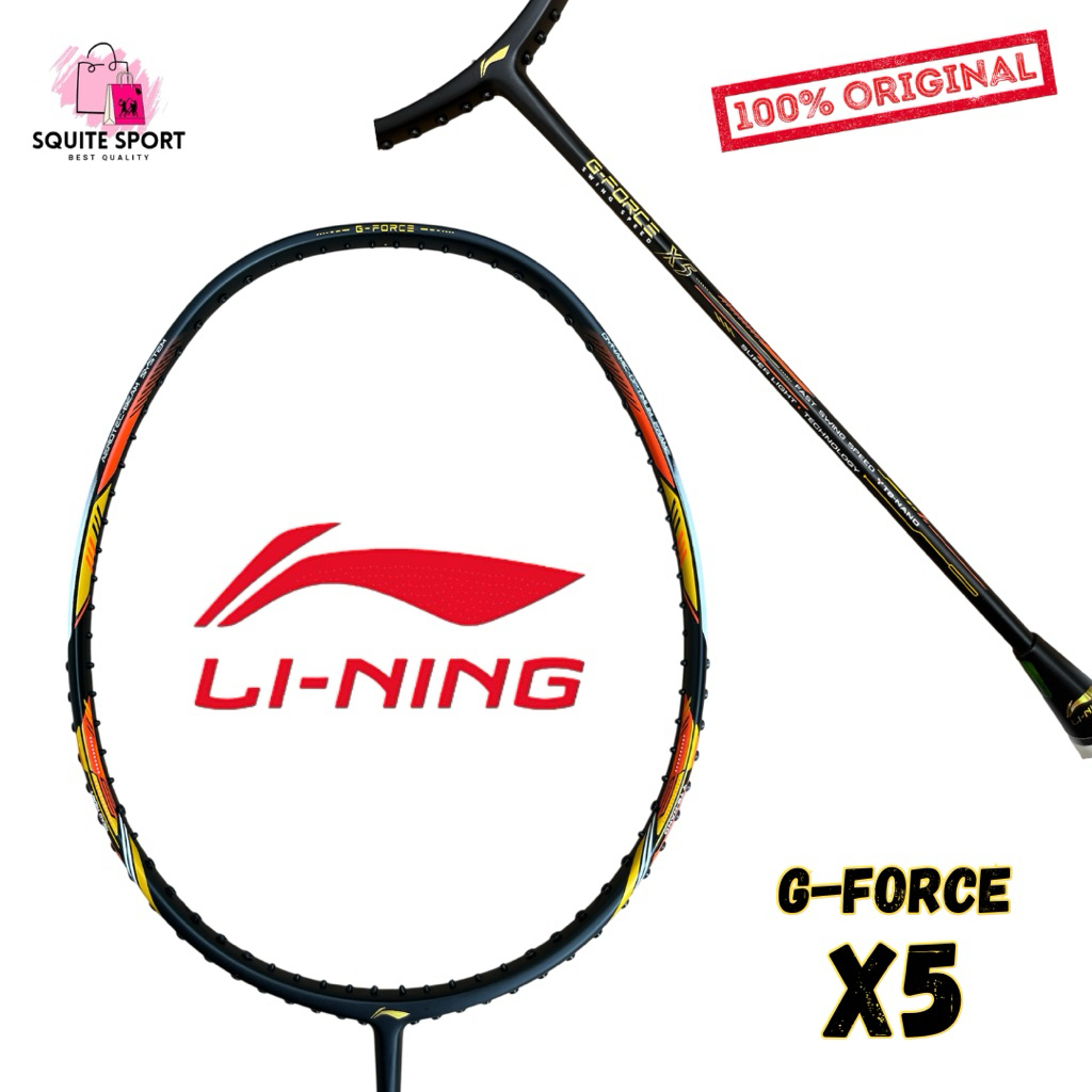 RAKET LINING G-FORCE X5 ORIGINAL BADMINTON 30lbs