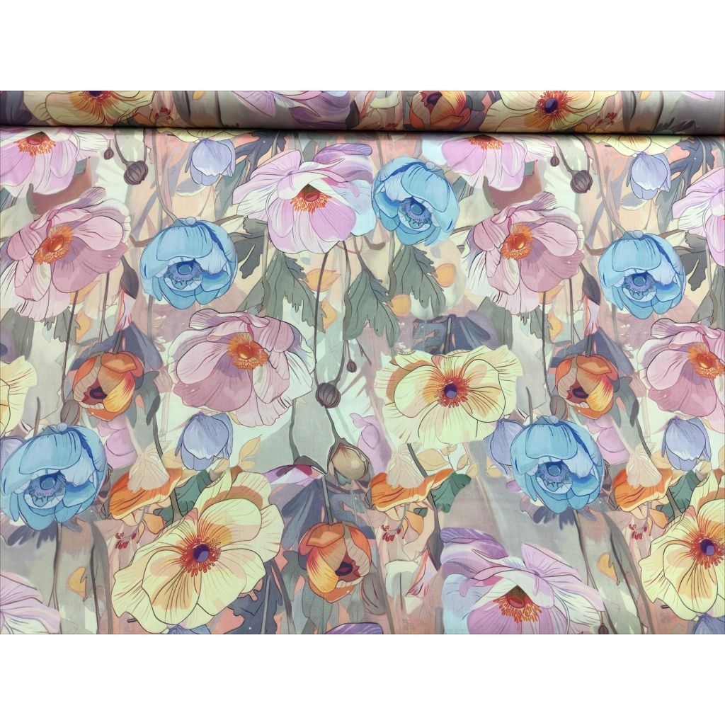 Bahan Kain Katun Rayon Viscose Garment Import Motip Bunga