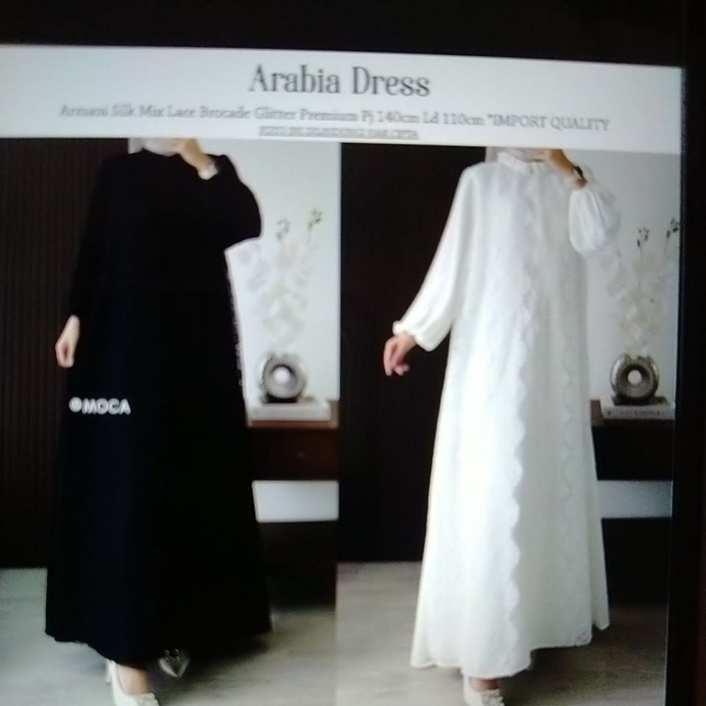 nota orderan 2pc (arabia dress hitam + blouse poplin hitam)
