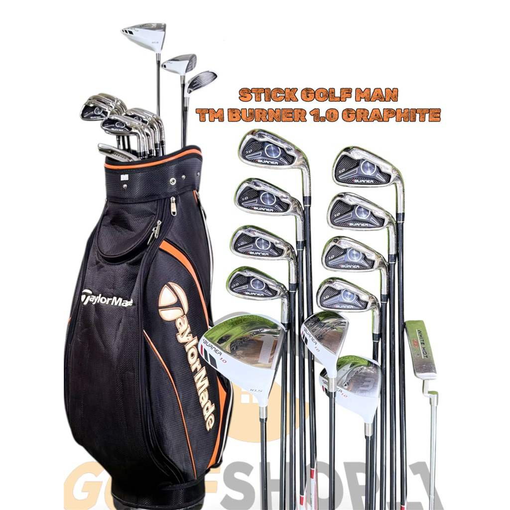 Stick Golf Man Taylormade Burner Superfast 1.0 Shaft Graphite Flek Stiff Second Original Fullset Bag