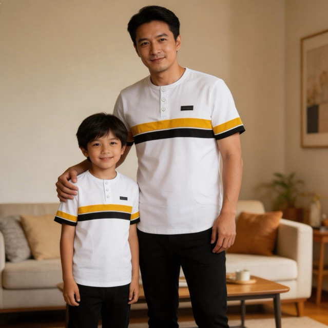 Baju koko kurta Couple Kombinasi | Kurta Ayah dan Anak | White