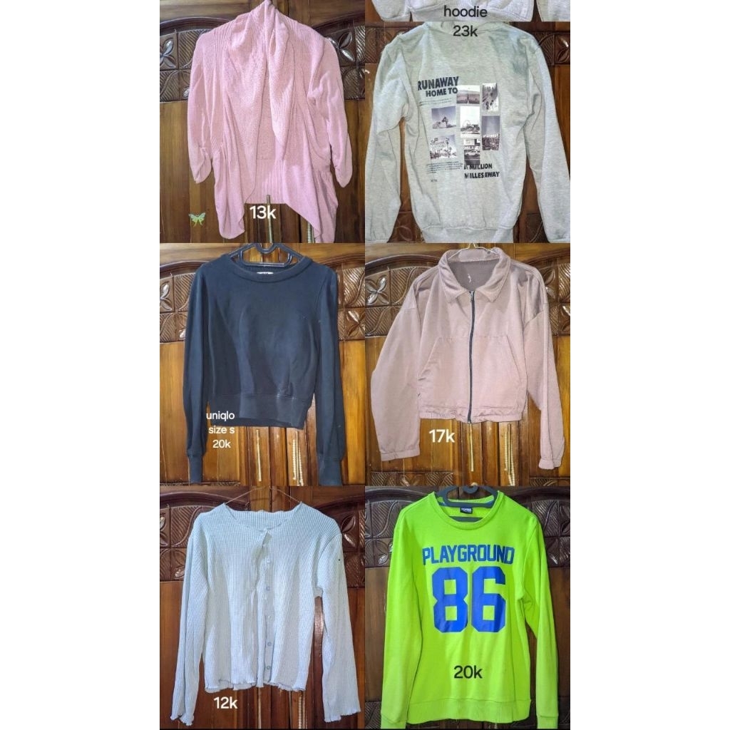Preloved Atasan Wanita | Cardigan | Crewneck | Hoodie | Sweater
