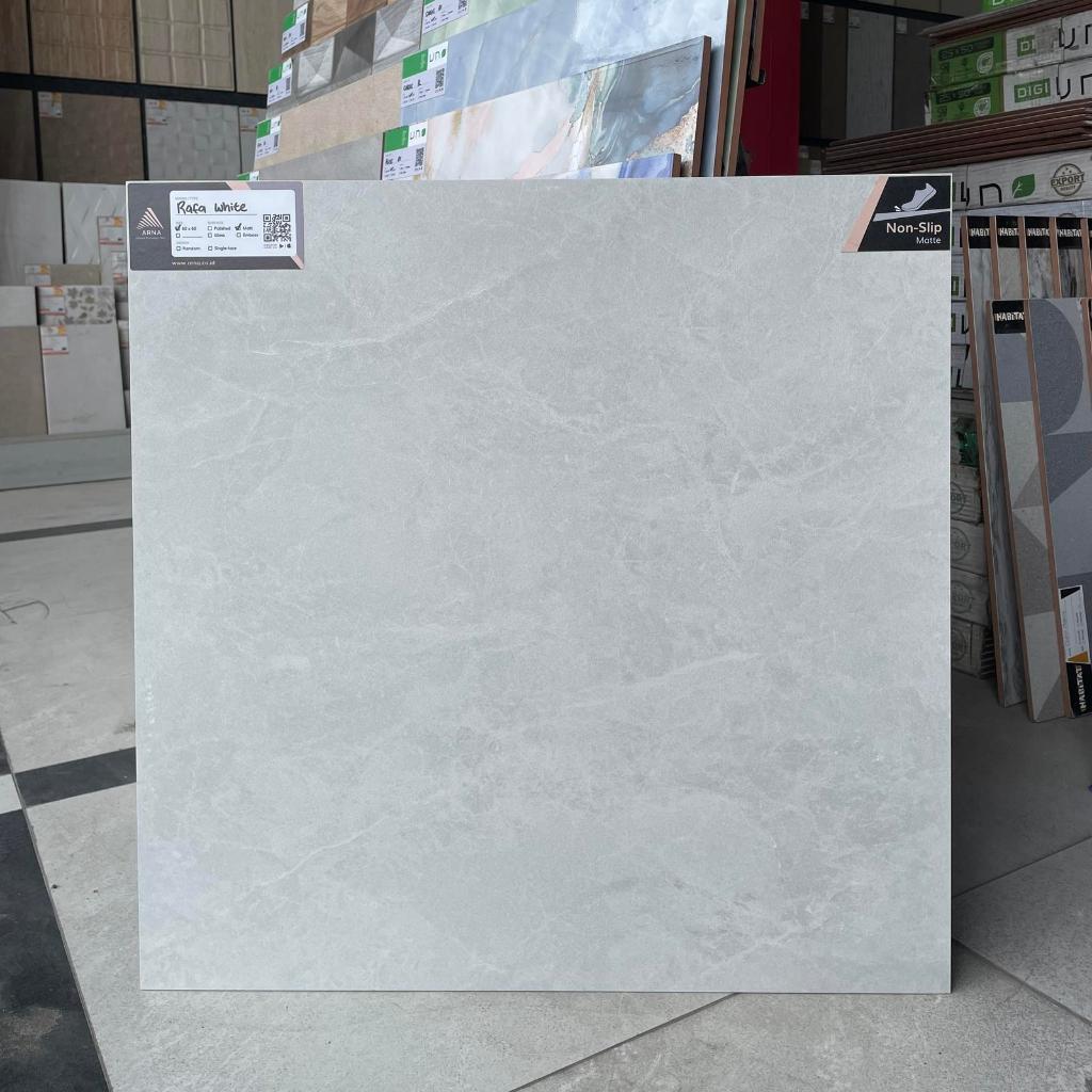 Granit ARNA Rafa White 60x60 – Granit Lantai Anti Slip, Elegan & Tahan Lama