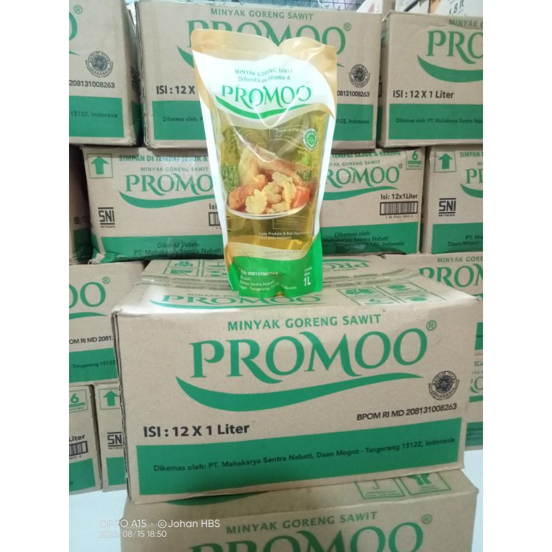 MINYAK GORENG PROMOO 1L KARTON ISI 12 POUCH