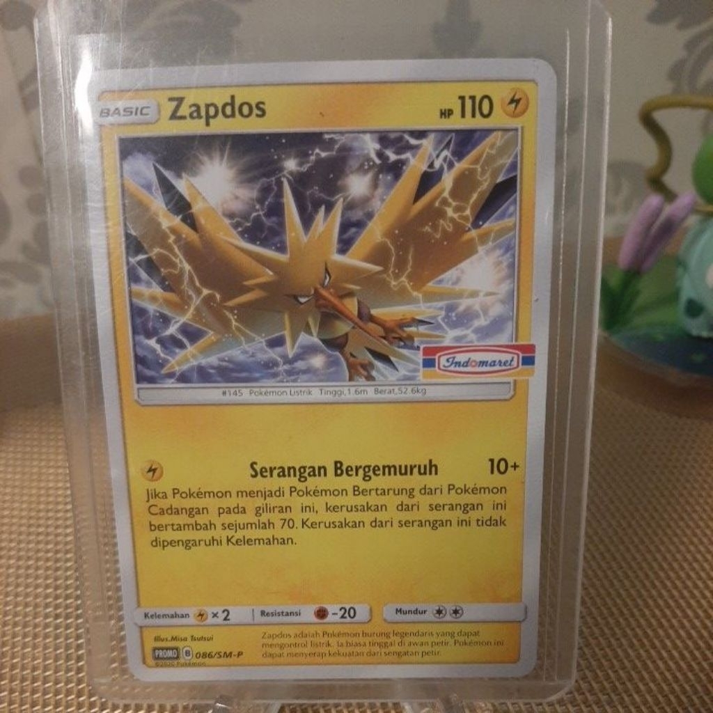 Kartu TCG Pokemon Zapdos 086/SM-P promosi Indomaret