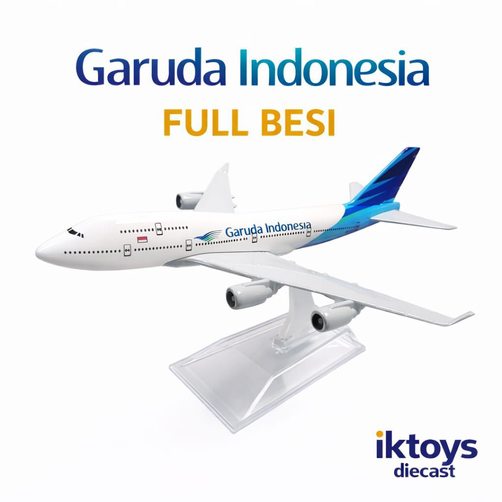 diecast miniatur pesawat terbang garuda indonesia original bahan besi bagus murah