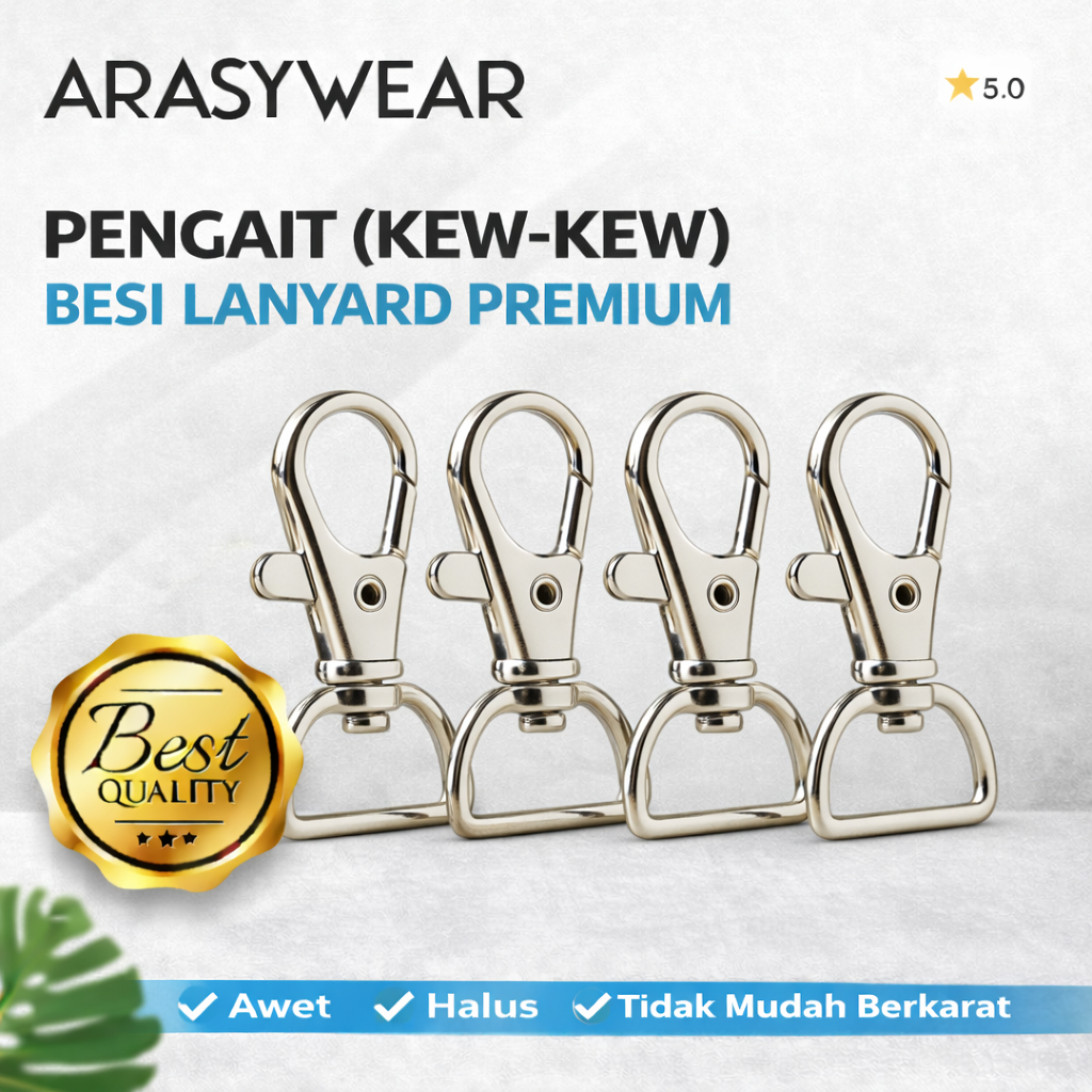 (KEW-KEW 2 CM BESI PENGAIT) PENGAIT GANTUNGAN PITA LANYARD/GANTUNGAN KUNCI