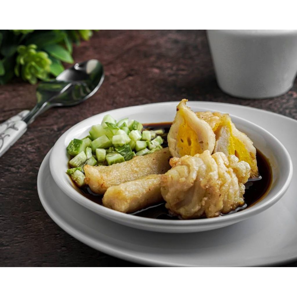 20 pcs Empek Empek Ekonomis Ikan Kakap lenjer + Kapal Selam + Kuah Cuko Pedas Kental 1 Botol Cemilan