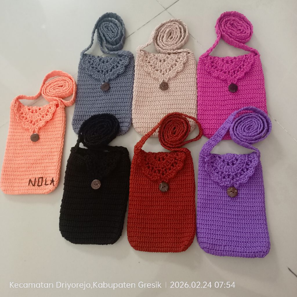 tas hp rajut polos