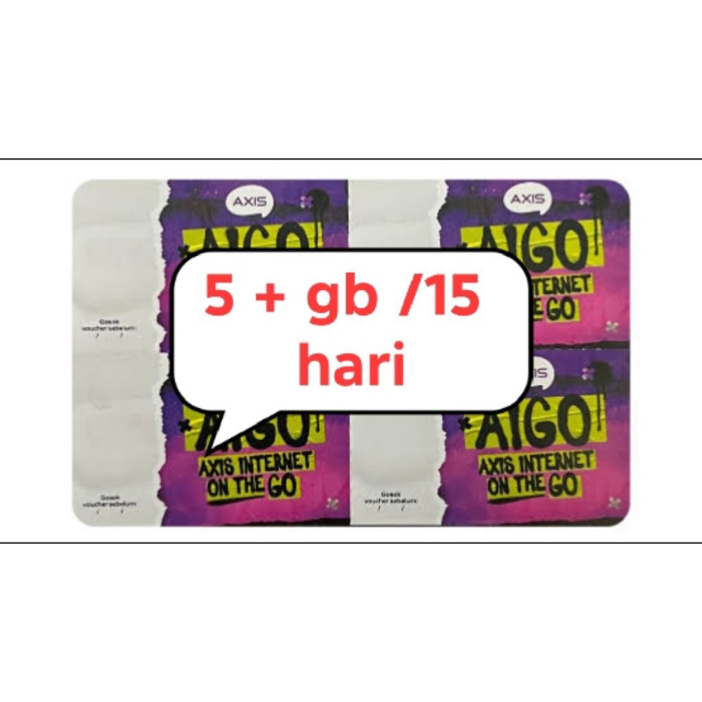 voucher axis 5 +gb /15 hari