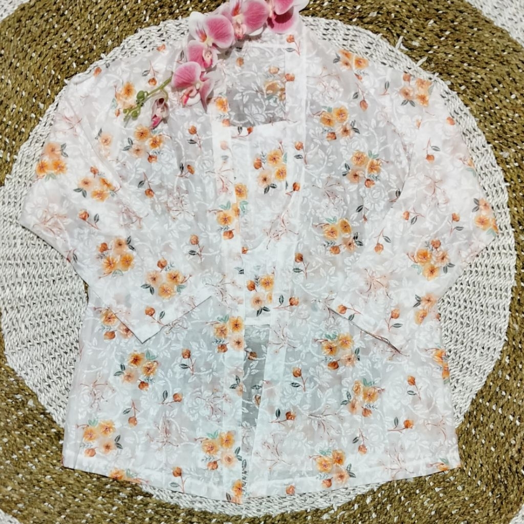 Kebaya Jadi Jumbo Bahan Katun Bunga Lengan Panjang/Kebaya Jumbo/Kebaya Katun Bunga
