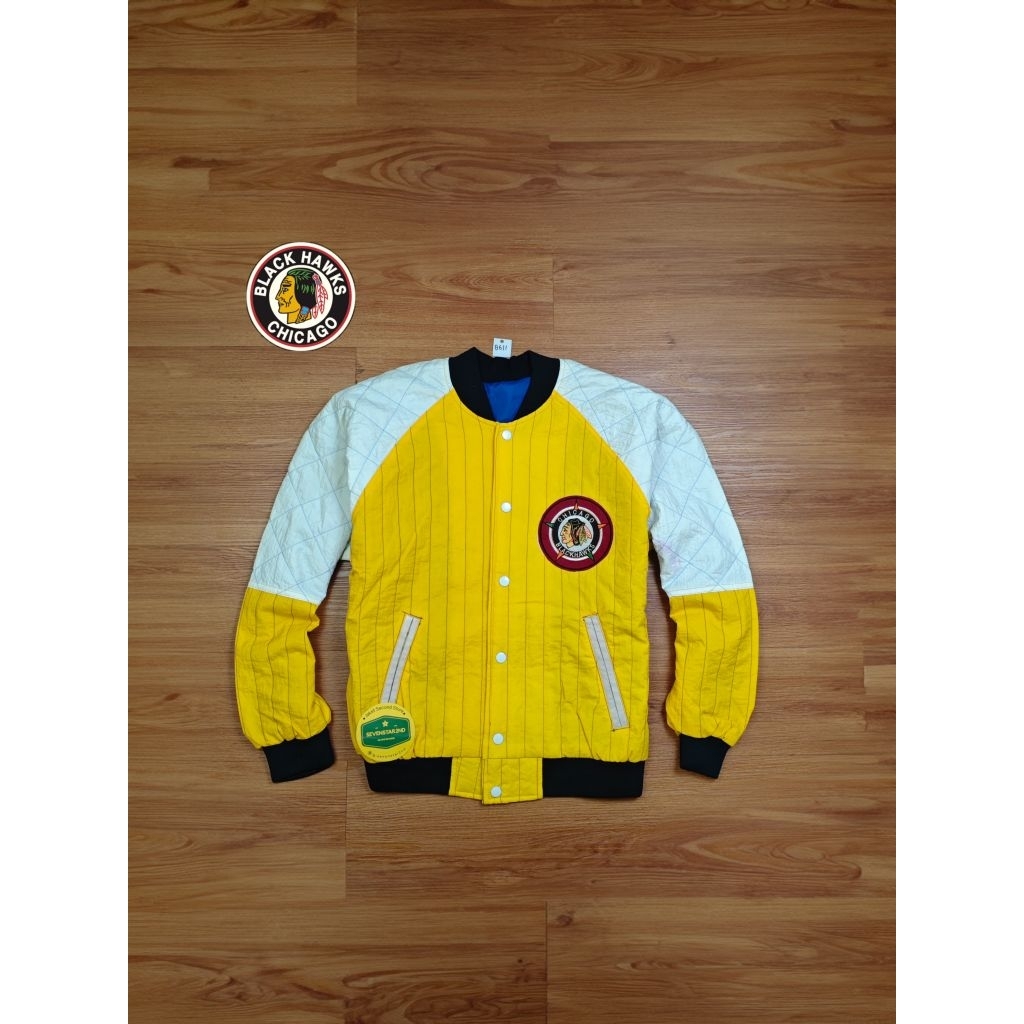 black hawks casual varsity jacket