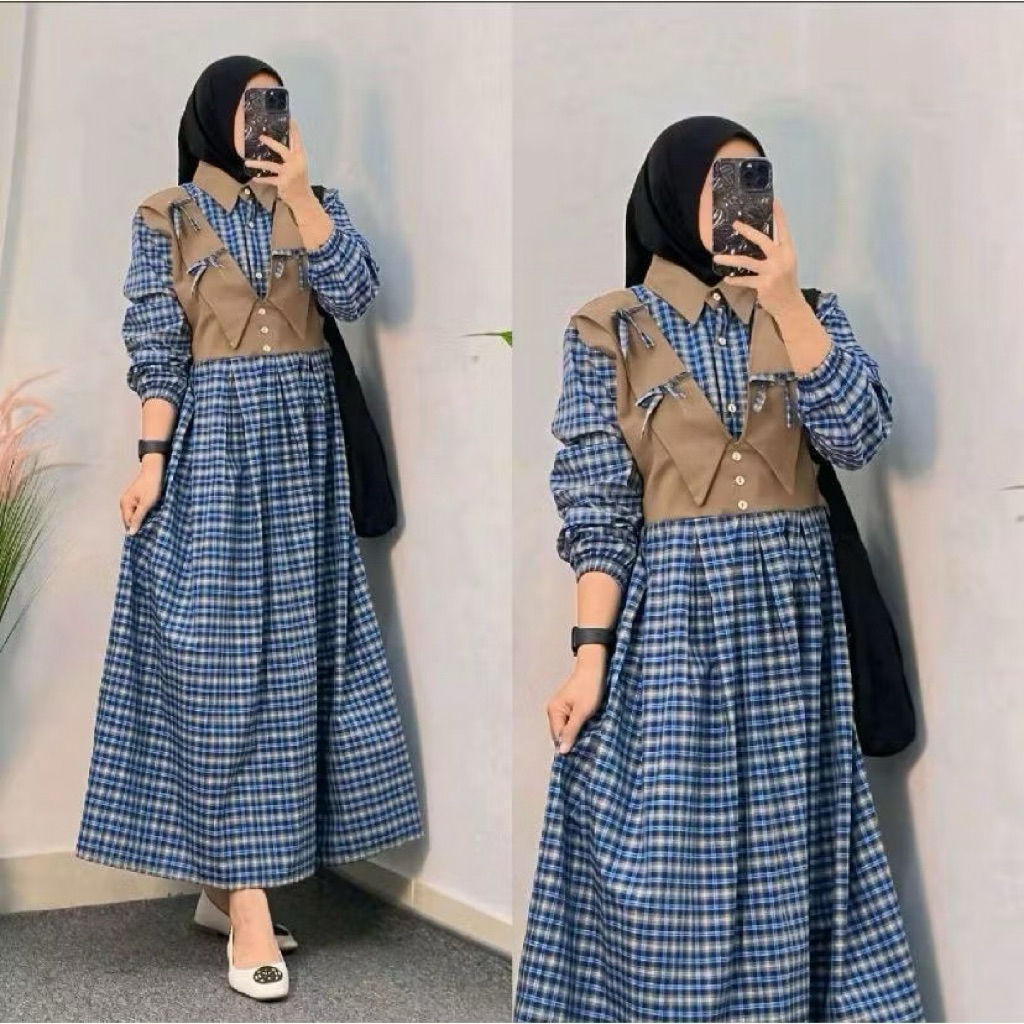 Inayah Midi / Midi dress terbaru / baju kekinian
