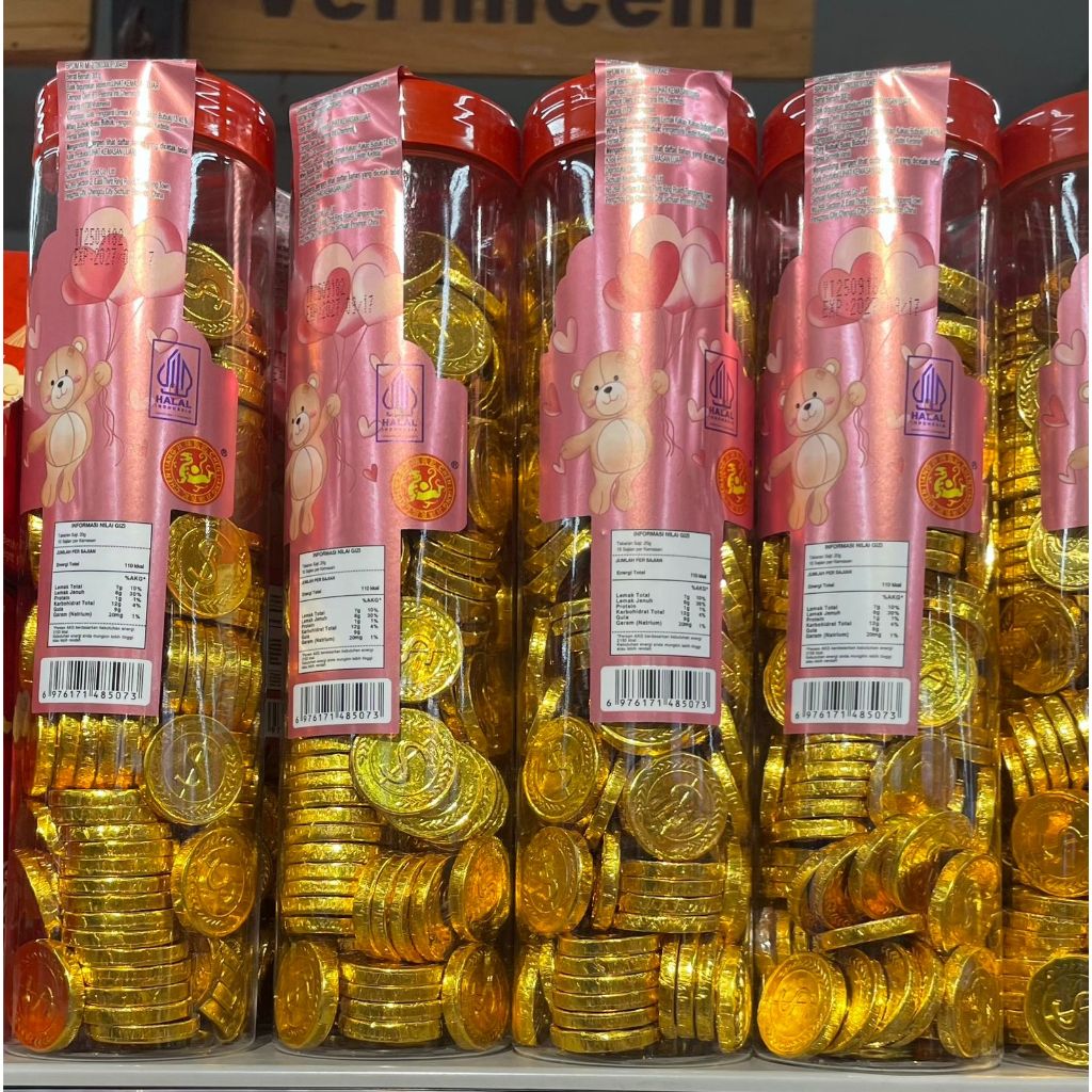 Cokelat Koin Emas Logam Mulia - Chocolate Coin Jar Halal Indonesia