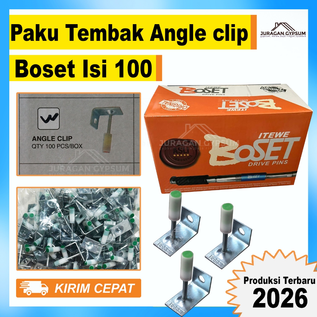 BOSET PIN Angle Clip ORIGINAL / Paku Tembak Beton angel clip L BoSET