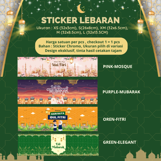Stiker Idul Fitri Sticker Lebaran Label Snack untuk Paket Kemasan Hampers / Souvenir / Giftbox / Top