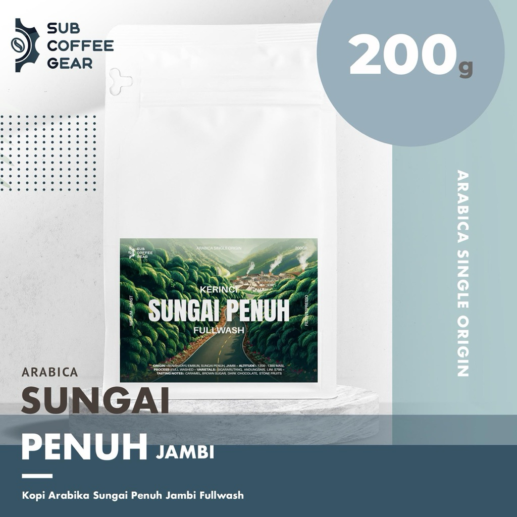 KOPI ARABIKA KERINCI SUNGAI PENUH JAMBI FULLWASH SINGLE ORIGIN ARABICA COFFEE SUMATERA COCOK UNTUK E