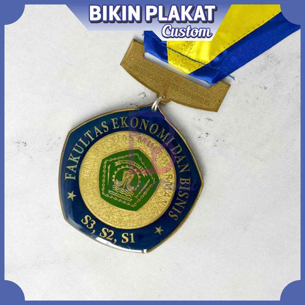 Medali Kuningan + Gantungan nama free desain gordon wisuda, event, penghargaan