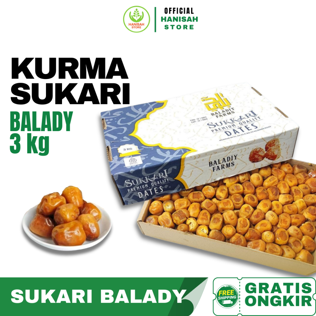 SUKARI PREMIUM 3 KG | SUKARI BALADY | Kurma Sukari Premium | Kurma Sukari 100 % Original Premium | K
