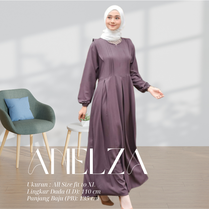 Dress Muslim Baju Gamis Terbaru 2026 Lebaran Wanita Kondangan Pesta Remaja ANELZA Dres Lemonskin Imp