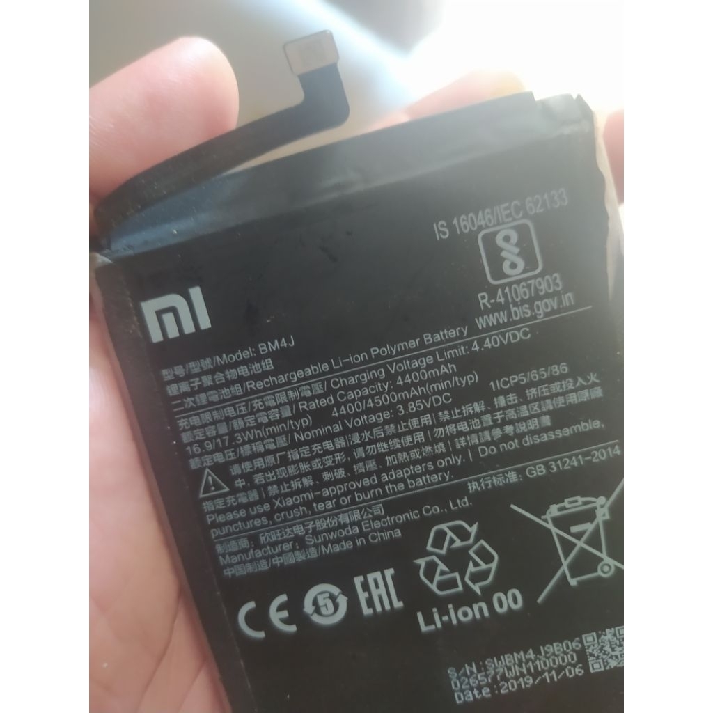 Baterai BM4J bekas copotan redmi 8pro