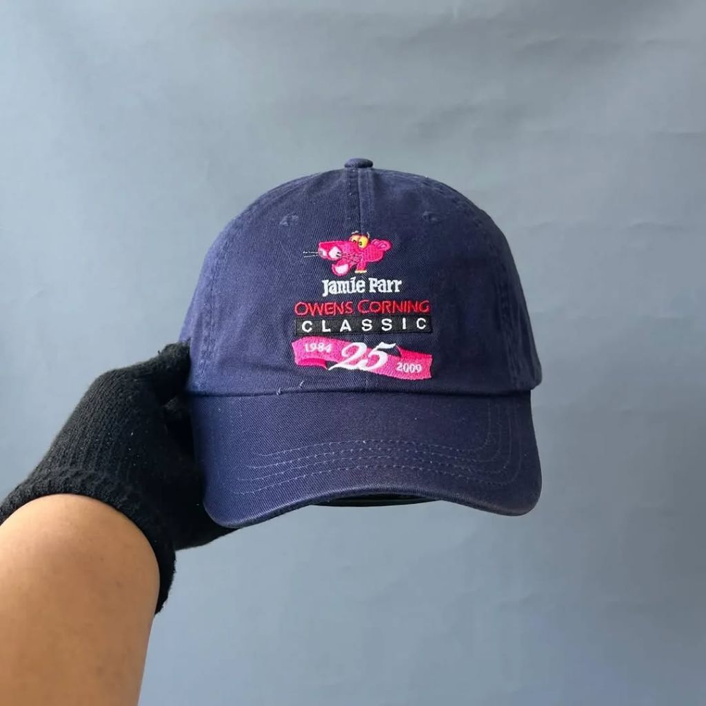 PINK PANTHER - Topi Simple Cap Unisex Pria Wanita JAMIE PARR x PINK PANTER Navy