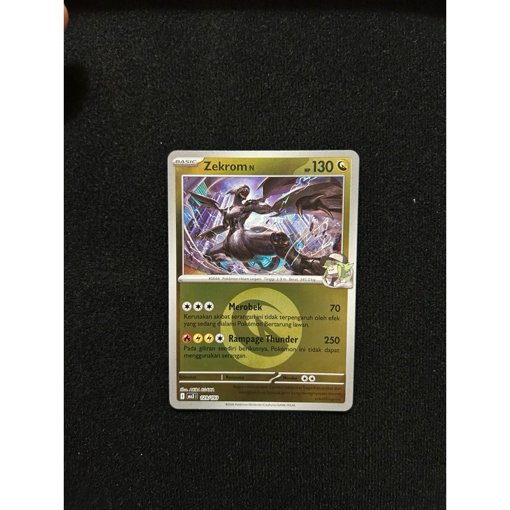 ZEKROM N HOLO ENERGY ma3 129/193 POKEMON CARD TCG INDONESIA KARTU POKEMON