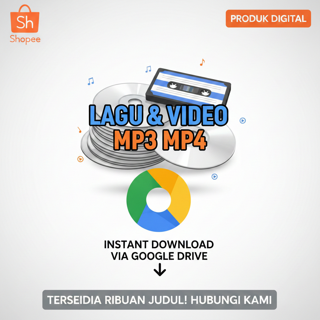 Download link File kumpulan Lagu Musik Video MP3 MP4 HD high quality via gDrive untuk mobil hp lapto