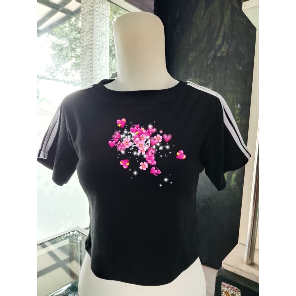 Crop Top Adds wanita knip katun tebal