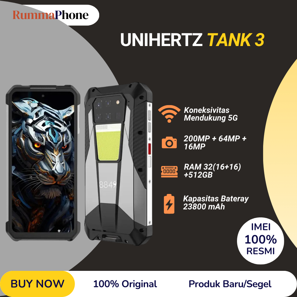 Unihertz Tank 3 5G Rugged Smartphone 32GB/512GB Night vision 23800mAh 120W 6.79" IPS LCD 120Hz