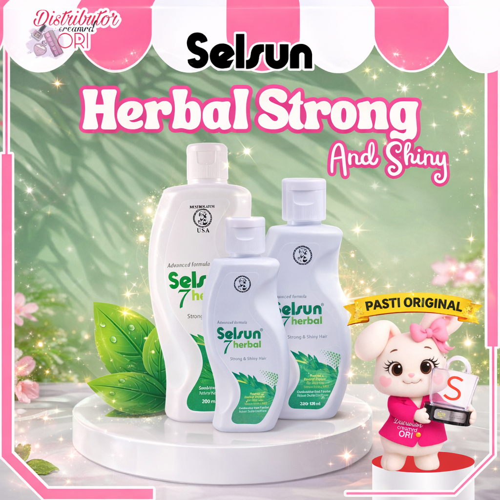Selsun 7 Herbal Strong And Shiny Hair 200 Ml / 120 Ml / Shampoo Anti Dandruff / Shampo Anti Ketombe 