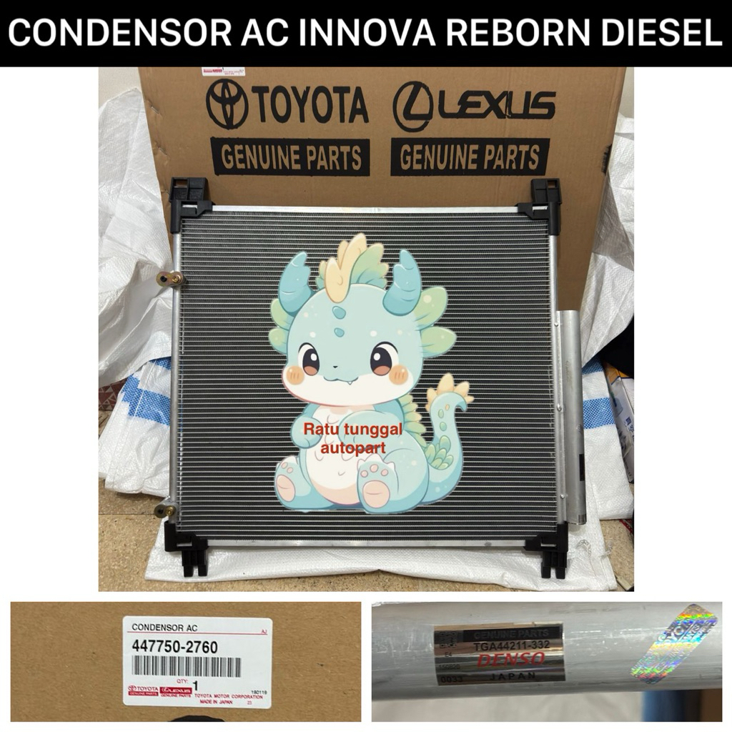 CONDENSOR KONDENSOR AC TOYOTA INNOVA REBORN / FORTUNER VRZ / HILUX DIESEL ASLI ORIGINAL DENSO JAPAN