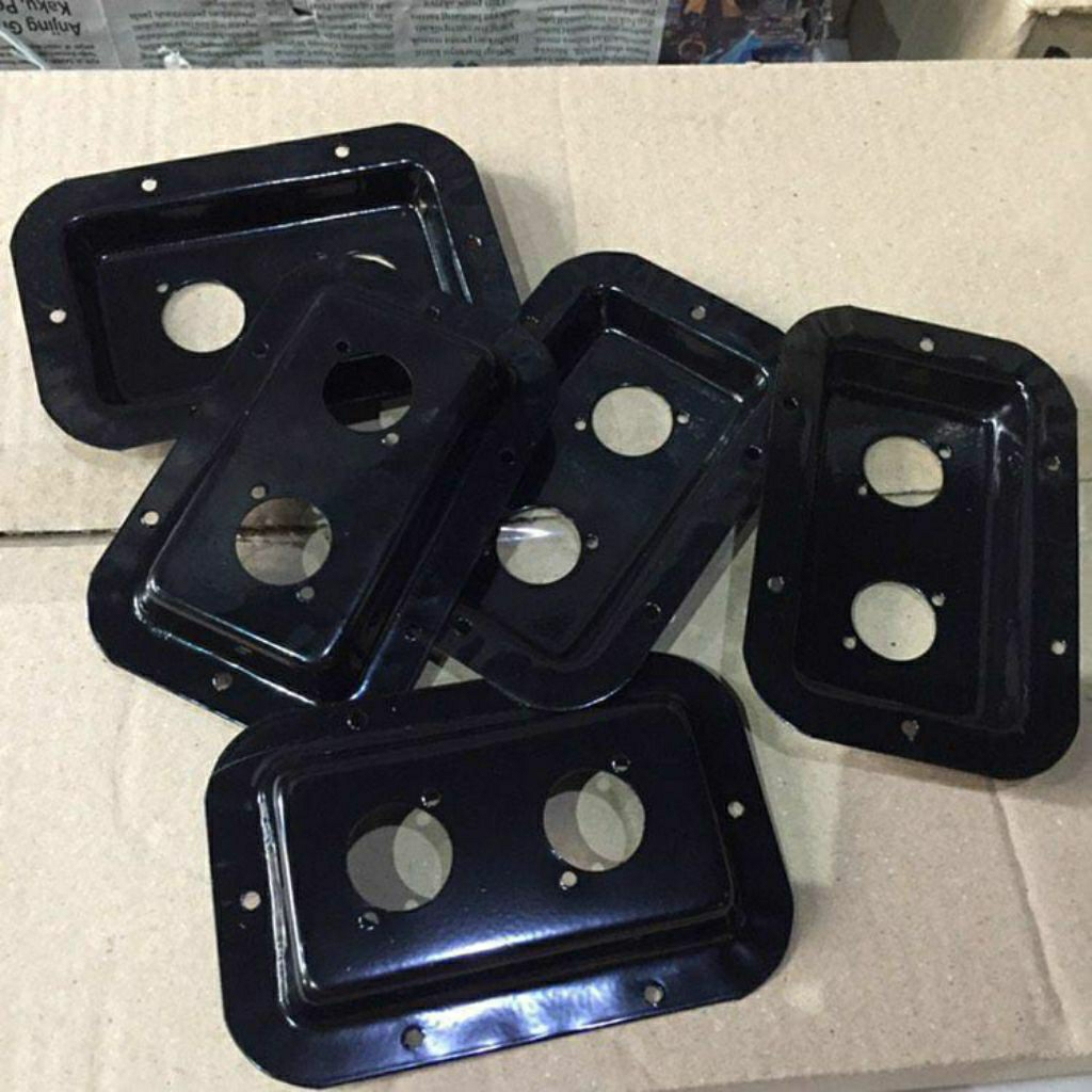 Plat Spikon Besi - Tahan Lama, 2 Slot Speakon, Plat cekung 2 lubang, Plat sepekon cekung 2 lubang, U