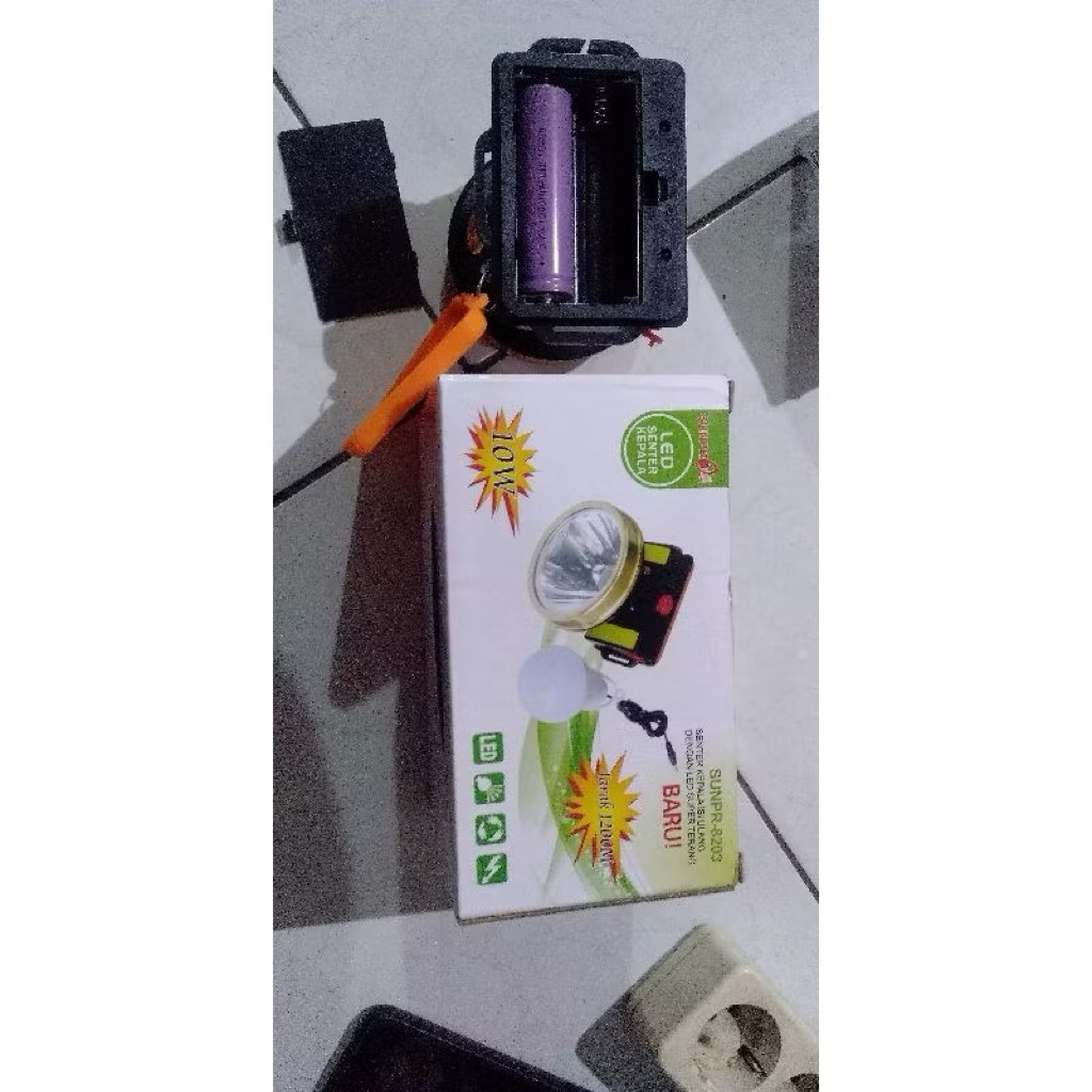Sunpro 8203 Senter Kepala Baterai Lepas 10 watt