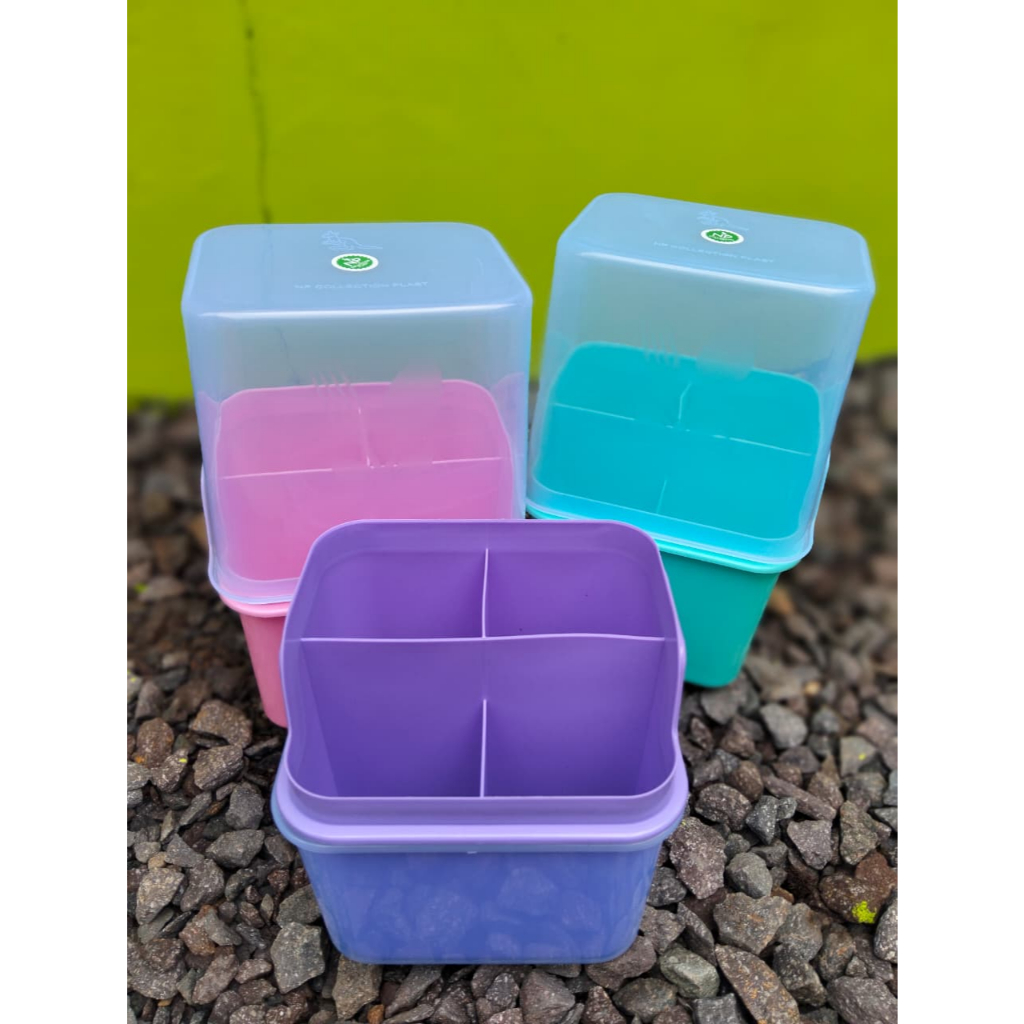 Tempat Sendok dan Garpu Dengan Tutup NP Yoshie Tempat Sendok Tertutup Wadah Sendok Garpu Murah 4 Sek