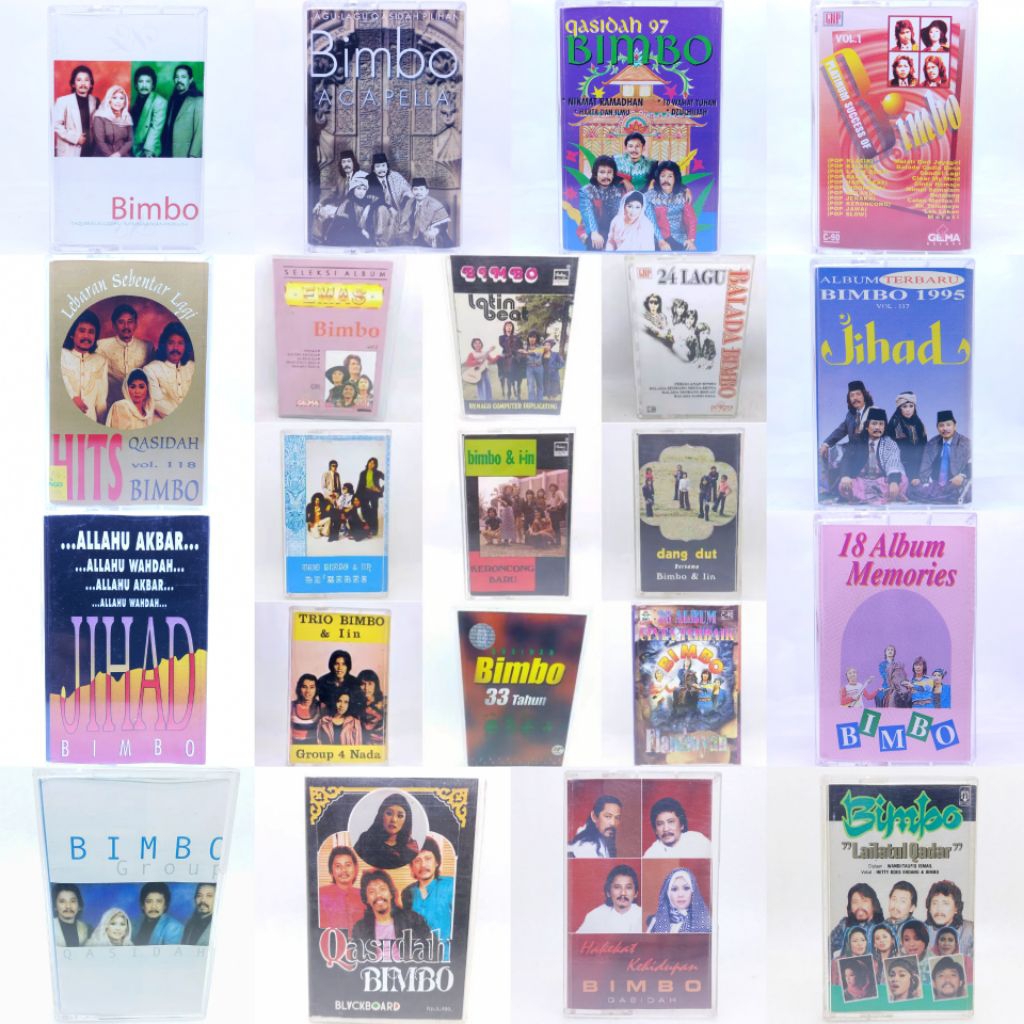 Kaset pita BIMBO - pop - keroncong - qasidah - dangdut - balada - latin beat - album religi islami -
