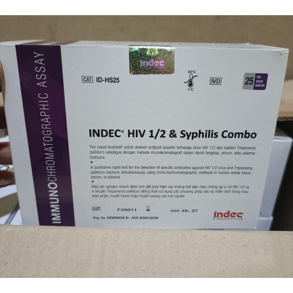 indec HIV 1/2 syphilis combo isi 25 pcs Ed 2027
