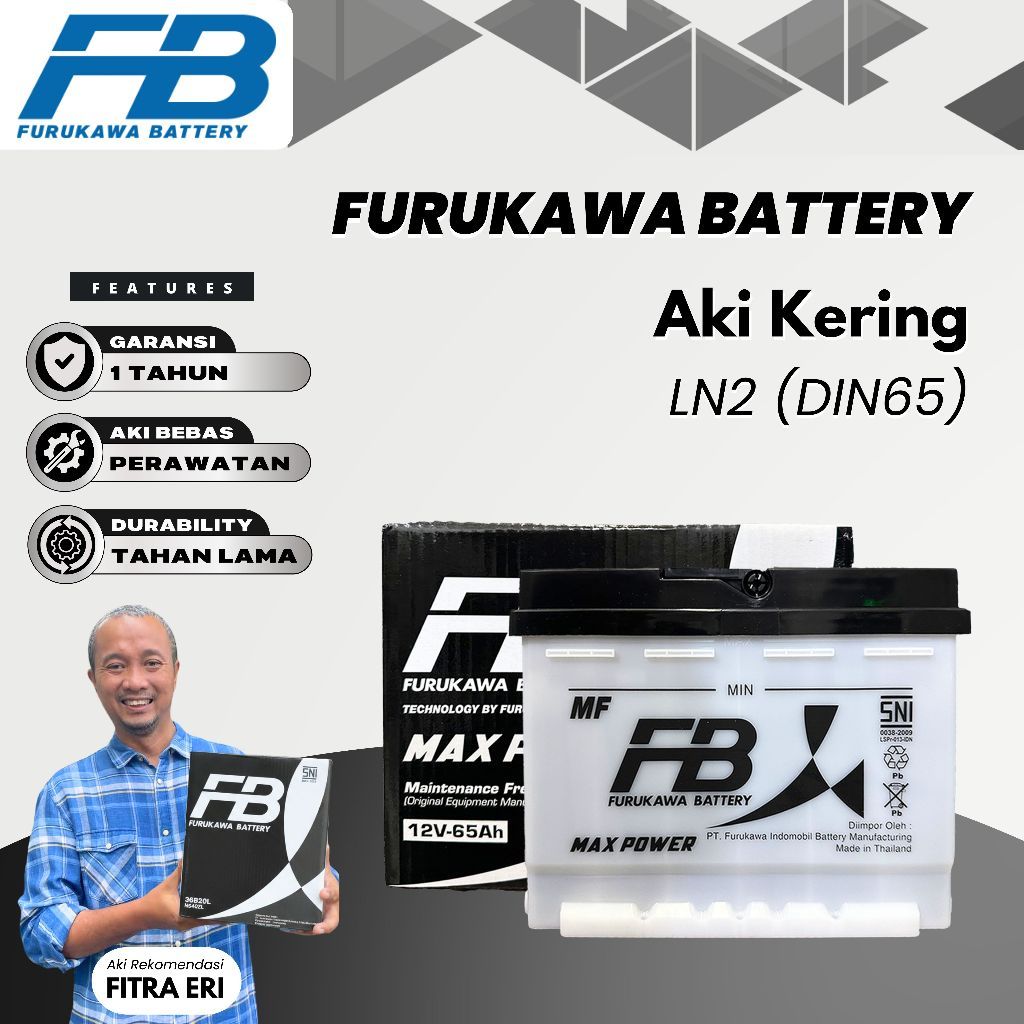 Furukawa Battery / FB Aki Kering Mobil MINI Clubman DIN 65 / LN2 - 12V / 65Ah INDOMOBIL