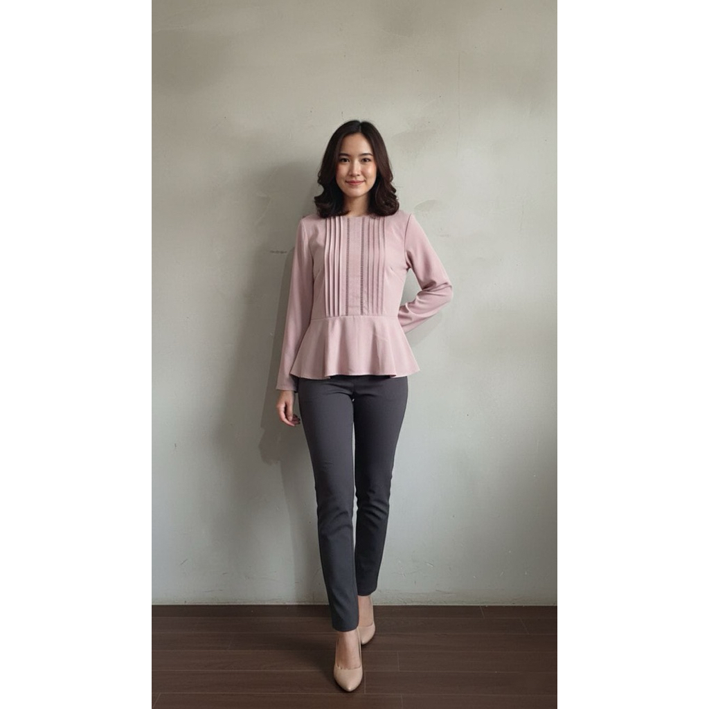 zalia top dan rok pink