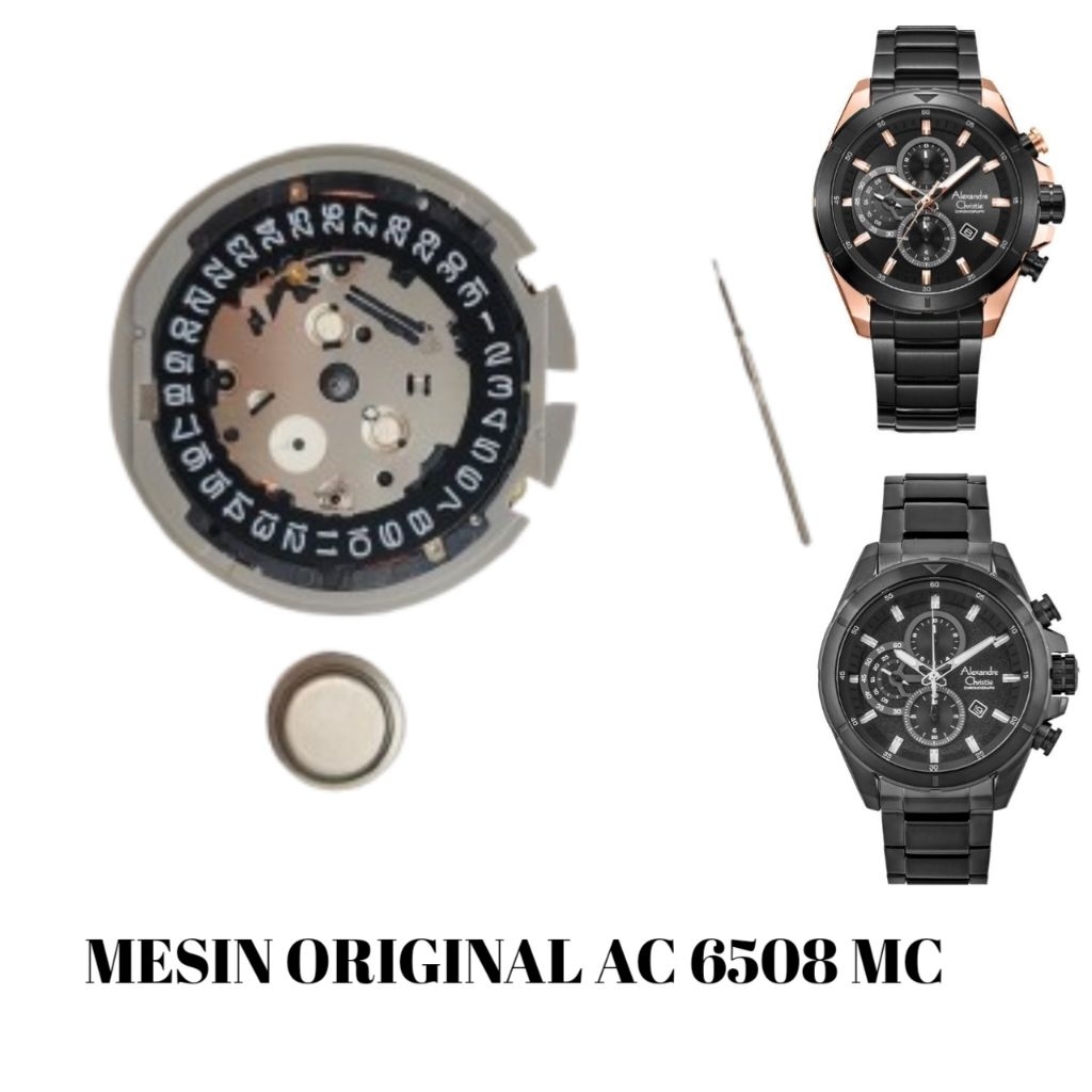 mesin jam Alexandre Christie original 6508MC