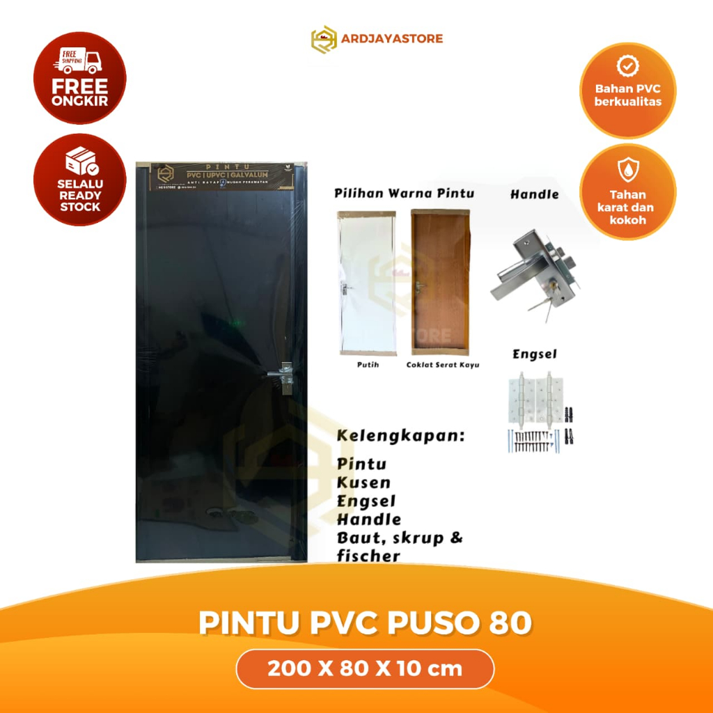 [READY STOCK] PINTU PVC PUSO 200x80 | PINTU KAMAR | PINTU WC