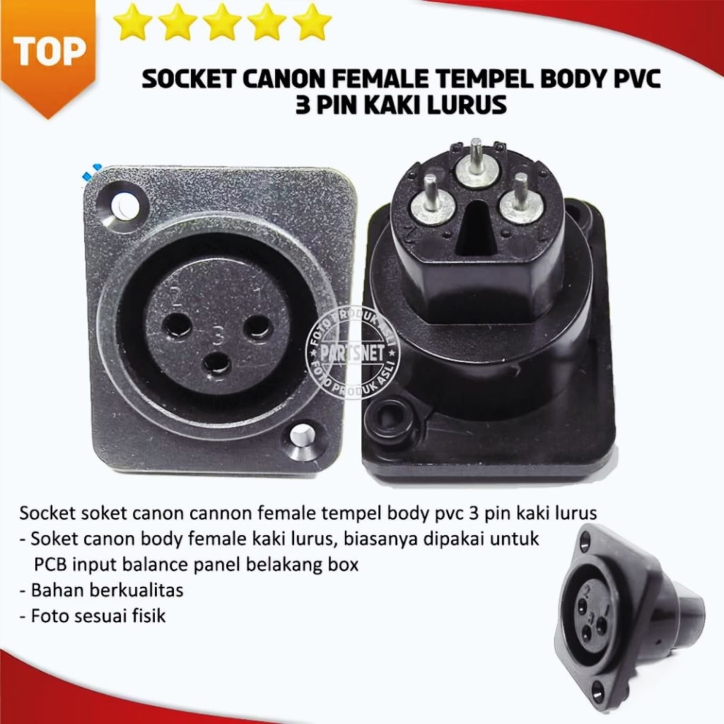 soket canon xlr input bahan plastik berkualitas