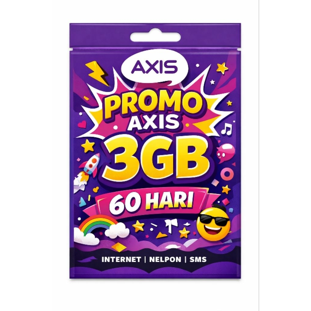 KARTU PERDANA BRONET AXIS 3GB 60 HARI 24 JAM SEGEL