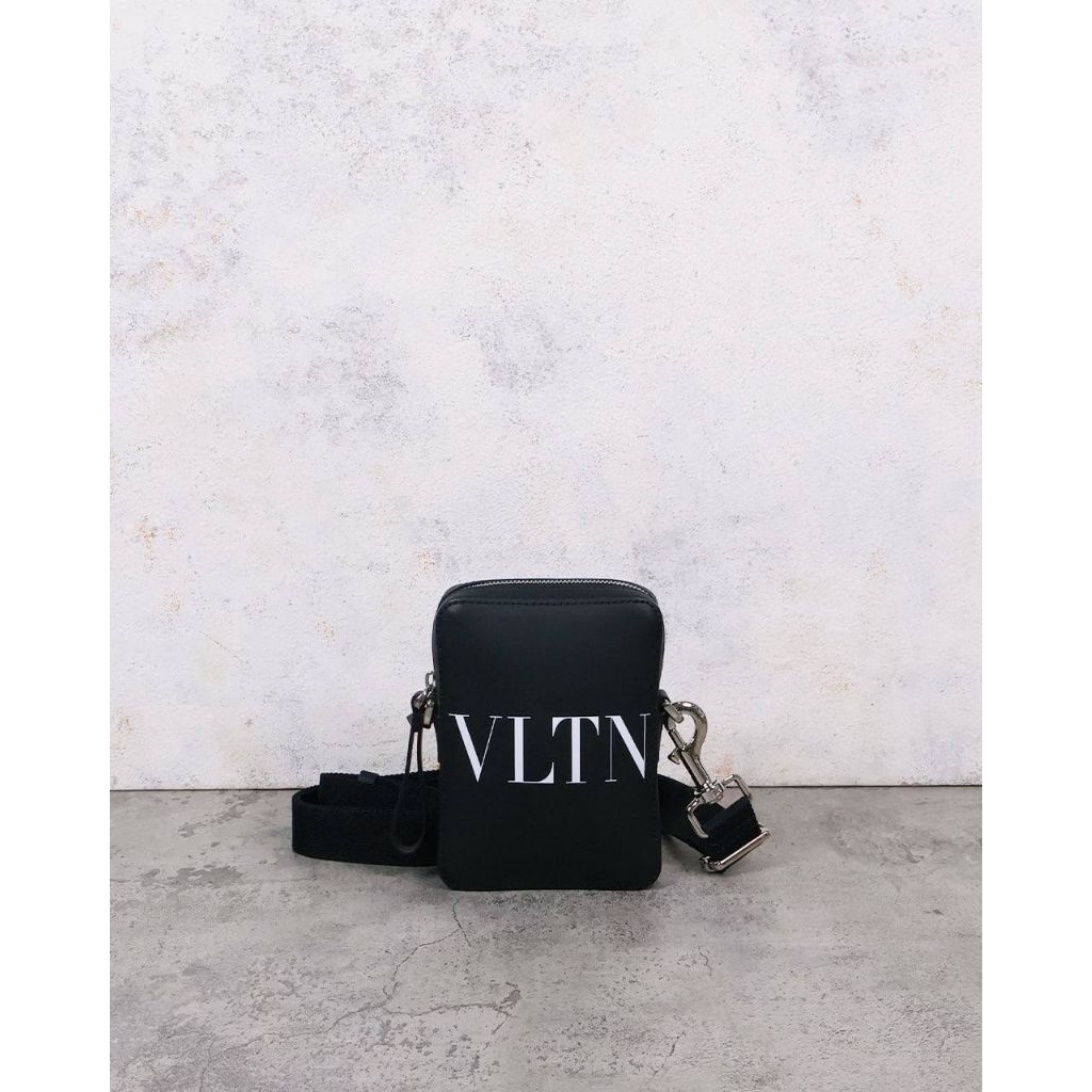 VALENTINO VLTN Printed Small Shoulder Bag in Black