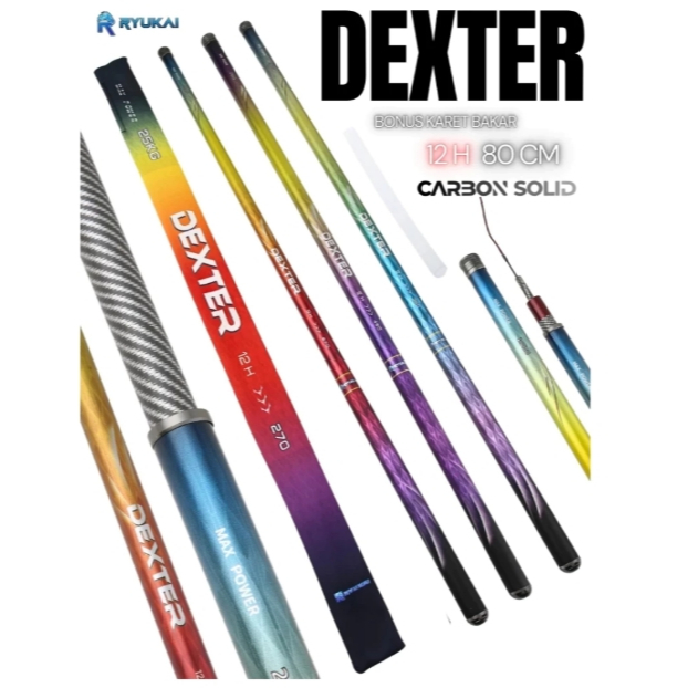 Joran Tegek Ryukai Dexter 12H Drag Max 25kg Ruas 80cm Cocok Untuk Mancing Galatama atau Baronang